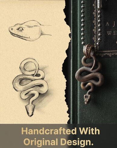 COPPERTIST.WU Snake Pendant Necklace 925 Sterling Silver Viper Handmade Jewelry Gift Goth Animal for Men Women in Saudi Arabia