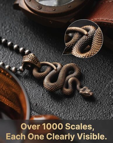 COPPERTIST.WU Snake Pendant Necklace 925 Sterling Silver Viper Handmade Jewelry Gift Goth Animal for Men Women in Saudi Arabia