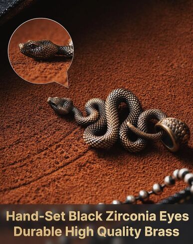 COPPERTIST.WU Snake Pendant Necklace 925 Sterling Silver Viper Handmade Jewelry Gift Goth Animal for Men Women in Saudi Arabia