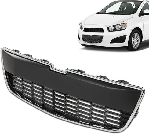 Cheda Front Pumper Grille Grille Grille Chrome & Black متوافق مع 2012 2013 2014 2015 2016 Chevy Sonic in Saudi Arabia