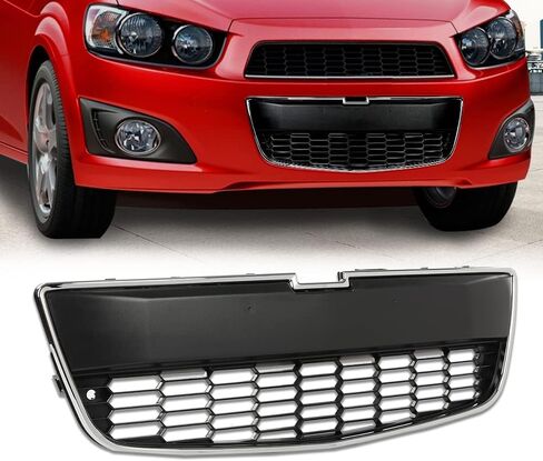 Cheda Front Pumper Grille Grille Grille Chrome & Black متوافق مع 2012 2013 2014 2015 2016 Chevy Sonic in Saudi Arabia