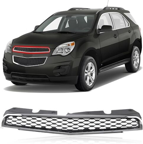 CarPartsDepot Front Grille Upper Grill Chrome Shell Frame With Black Insert Compatible with Chevrolet 2010-2015 Equinox GM1200622 25798744 in Saudi Arabia