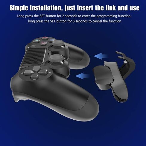 IWGAME Back Paddles for PS5 Controller, Plug and Play with 4 Back Buttons Attachment Compatible with PS5/PC/MAC, Support Turbo, Rrogrammable, Map, Key Swap Functions(Not include Controller) in Saudi Arabia