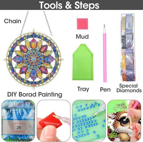 SKRYUIE Hanging Diamond Art Kits for Adults Pendant Butterfly, Special Shaped Crystal DIY Diamond Painting Kit, Acrylic Board Wreath Pendants Double Sided, Home Decor 4.96 x 7.91 Inch x2 in Saudi Arabia