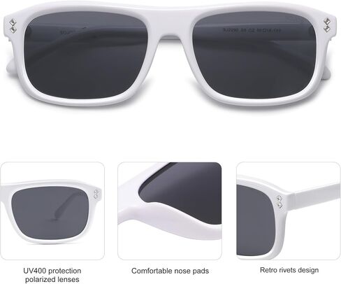 SOJOS Retro Vintage Polarized Sunglasses for Women Men, Trendy Rectangle Womens Mens Shades SJ2290S in Kuwait