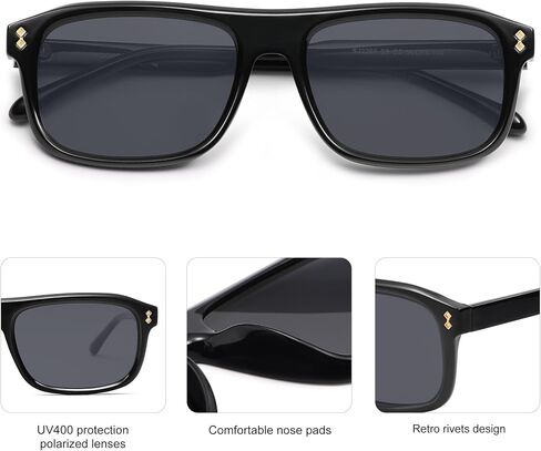 SOJOS Retro Vintage Polarized Sunglasses for Women Men, Trendy Rectangle Womens Mens Shades SJ2290S in Saudi Arabia