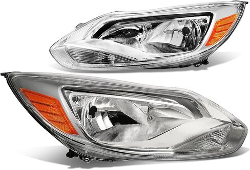 DNA MOTORING Pair Headlight Assembly Compatible with 12-14 Ford Focus, Smoke/Clear, HL-OH-FF12-SM-CL1 in Saudi Arabia