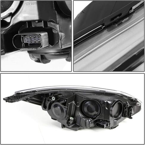 DNA MOTORING Pair Headlight Assembly Compatible with 12-14 Ford Focus, Smoke/Clear, HL-OH-FF12-SM-CL1 in Saudi Arabia