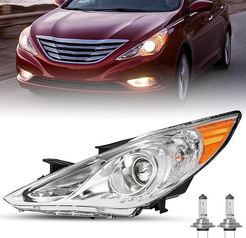 Headlight Assembly Fit for 2011 2012 2013 2014 Hyundai Sonata, Not for Hybrid Model, Left Driver Side in Kuwait