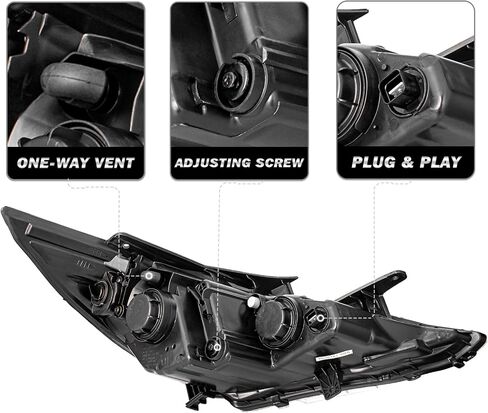Headlight Assembly Fit for 2011 2012 2013 2014 Hyundai Sonata, Not for Hybrid Model, Left Driver Side in Kuwait