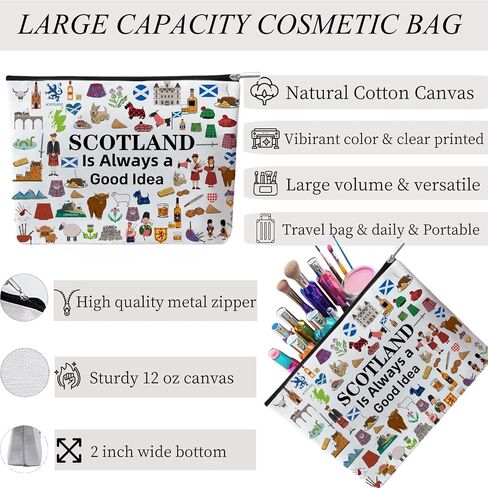 Iceland Travel Souvenir Makeup Bag, Iceland Themed Lovers Cosmetic Bag for Besties Girls Friends Travel Lovers,Toiletry Organizer Zipper Bags for Icelands Traveler in Kuwait