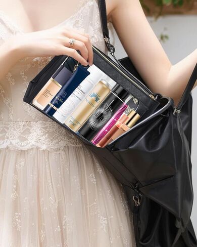 2 PCS مجموعة أكياس MAKUP CLEAR ، حقيبة مستحضرات تجميل صغيرة مستحضرات تجميل مقاومة للماء مع سحاب لطيف مكياج أكياس أساسية للسيارة للنساء (مجموعة بيضاء) in Kuwait