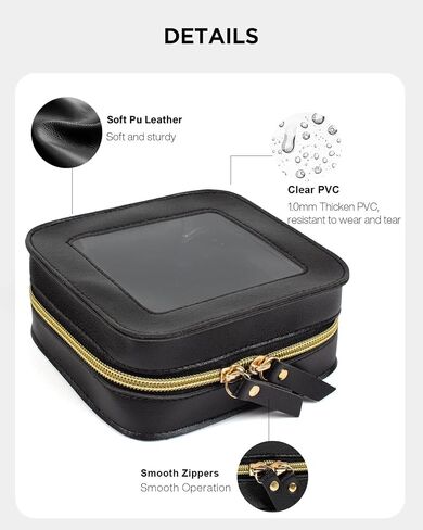 2 PCS مجموعة أكياس MAKUP CLEAR ، حقيبة مستحضرات تجميل صغيرة مستحضرات تجميل مقاومة للماء مع سحاب لطيف مكياج أكياس أساسية للسيارة للنساء (مجموعة بيضاء) in Kuwait