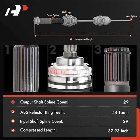A-Premium CV Axle Assembly-متوافق مع Nissan X-Trail 2002-2010 ، 2.5L ، ناقل حركة أوتوماتيكي-جانب الراكب الأيمن الأمامي in Saudi Arabia