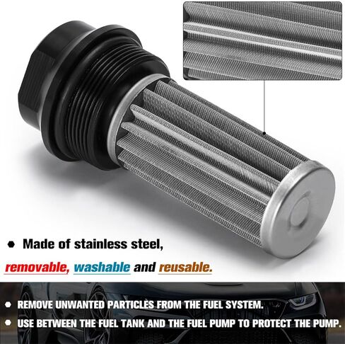 Universal 44MM Inline Fuel Filter with 2 pcs 6AN 8AN 10AN Adapter Fittings,100micron Steel Element For Fuel Petrol Gasoline Ethanol Alcohol in Saudi Arabia