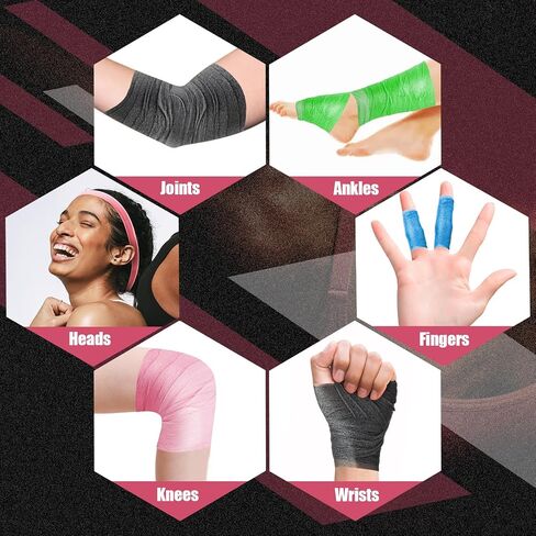 New 2025 8-Pack Randomly Colored Pre Wrap Tape, Premium Prewrap Athletic Tape for Hair Soccer, Sports Pre-Wrap Foam Underwrap Headbands in Kuwait