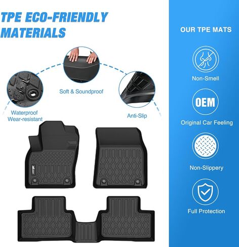 Nilight TPE Floor Mats for Volvo XC90 2016 2017 2018 2019 2020 2021 2022 2023 2024 2025 (Only for Plug-in Hybrid Models) All Weather Custom Fit Heavy Duty Floor Liners in Saudi Arabia