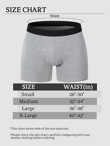 Men's Underwear Cotton Boxer Briefs Fly Underwear Comfortable for Men 3 Pack in Kuwait