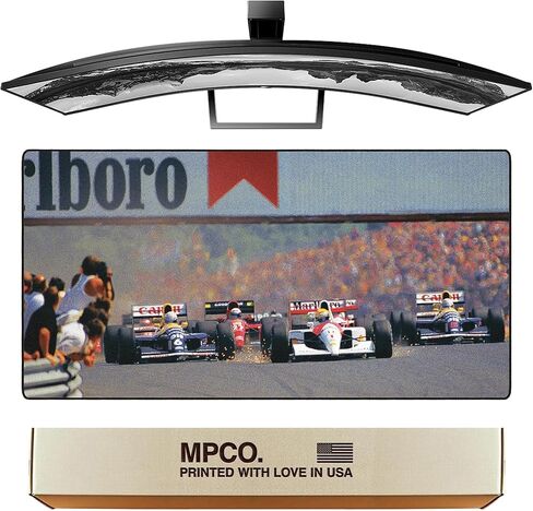 MPCO Racing Artist Series Moncao GP, 1993 Large Size WFH Mousepad Full Desk (Monaco GP 1993, DuraGlyde Fabric (Large (36" x 17")) in Kuwait