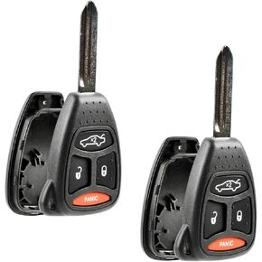 USARemote Shell Button Pad Case Car Key Fob Cover Keyless Entry Remote Replacement for 2005-2010 Chrysler 300 Aspen Dodge Charger Durango Magnum Jeep Commander Cherokee 4-Button Control KOBDT04A in Kuwait