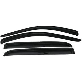 Window Visor Compatible with 2006-2009 Dodge Ram Mega Cab, Slim Style A Grade Acrylic Unpainted Black Sun Rain Shade Guard Wind Vent Air Deflector by IKON MOTORSPORTS, 2007 2008 in Saudi Arabia