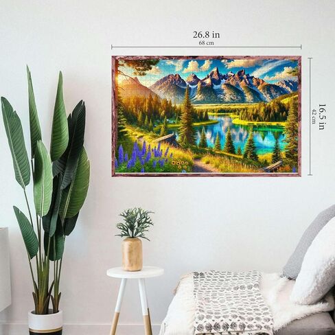 Jigsaw Puzzles for Adults 1000 Pieces - Challenging Colorful and Unique with Large Poster - Hard with Letters on Back - Rompecabezas para Adultos - Gifts for Adult, Couples, Teens (Colorful Mountains) in Kuwait