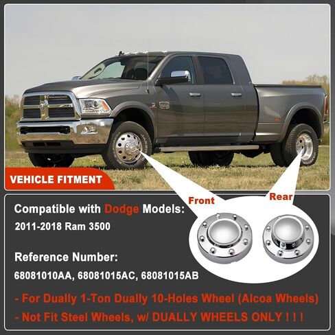 Hy-Speed 2PCS الأمامي و 2pcs غطاء خلفي CAP CAP CAPCAP متوافق مع 2011-2018 RAM 3500 1-TAN DRW عجلة DRW in Saudi Arabia