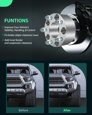SCITOO 2Pc 2.5" inch 5x4.75 to 5x4.75 Hubcentric Wheel Spacers 5 Lug 12x1.5 Studs W/O Lip Compatible with for S10 Blazer for S15 in Saudi Arabia