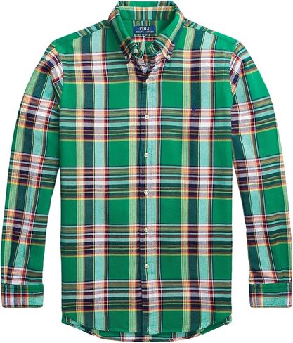 POLO RALPH LAUREN Men's Classic-Fit Plaid Brushed Flannel Shirt (Blue MU, XL) in Kuwait