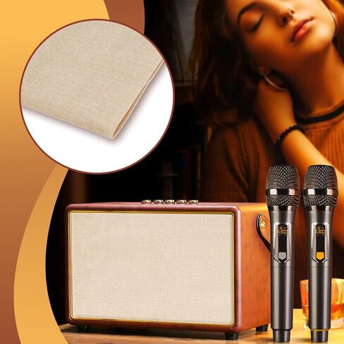 OLYCRAFT 19.7x57.5 Inch Coffee Linen Speaker Grill Cloth Linen Speaker Fabric 0.5mm Thick Stereo Fabric Replacement Mesh Cloth Dustproof Speaker Fabric for Home Stage Speakers Media KTV Boxes Repair in Saudi Arabia
