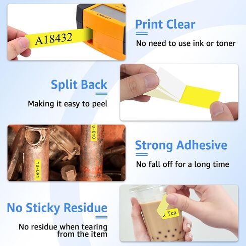 4 حزمة متوافقة مع تعبئة صانع الملصقات Dymo 1805435 1/2 '' 12 مم أبيض على أشرطة تسمية فينيل الدائمة الصناعية الأسود لرينو 1000 3000 4200 5200 5000 6000 صانعي الملصقات الصناعية in Kuwait