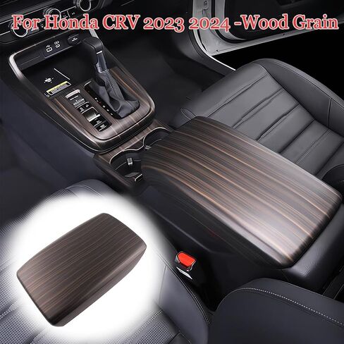 Center Console Armrest Box Panel Cover for Honda CRV CR-V 2023 2024 2025 - ABS Wood Grain Sport Interior Accessories in Saudi Arabia