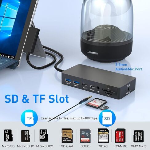 USB C USB3.0 Multi Card Reader Hub, 5 Memory Cards with Extra 3 USB3.0,SD/TF/CF/Micro SD/XD/MS Memory Card Reader/Adapter/Hub for SD SDXC SDHC CFI CF TF Micro USB Stick SD Micro SDXC SDHC MS MMC UHS-I in Saudi Arabia