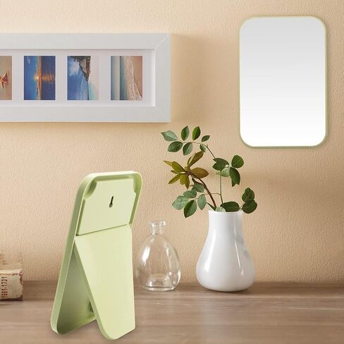 2Pcs Desktop Makeup Mirror, 8-Inch Portable Princess Mirror,Table Desk Wall Hanging Dual-Purpose Square Mirror Green in Saudi Arabia