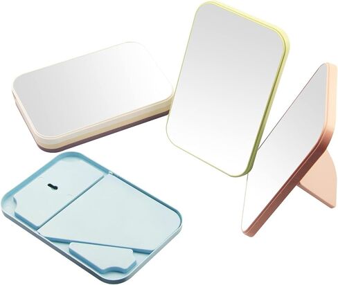 2Pcs Desktop Makeup Mirror, 8-Inch Portable Princess Mirror,Table Desk Wall Hanging Dual-Purpose Square Mirror Green in Saudi Arabia