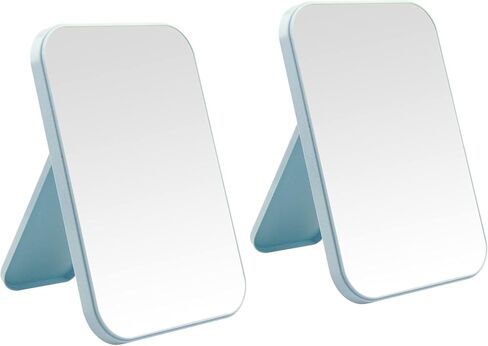 2Pcs Desktop Makeup Mirror, 8-Inch Portable Princess Mirror,Table Desk Wall Hanging Dual-Purpose Square Mirror Green in Saudi Arabia