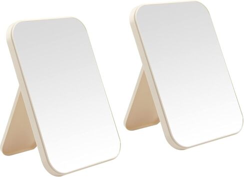 2Pcs Desktop Makeup Mirror, 8-Inch Portable Princess Mirror,Table Desk Wall Hanging Dual-Purpose Square Mirror Green in Saudi Arabia