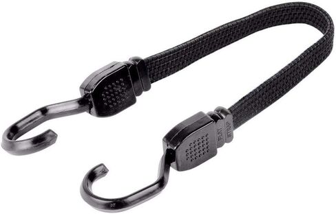 Wideskall® 2 Pieces 24" inch Flat Bungee Cords with Hooks Black in Saudi Arabia