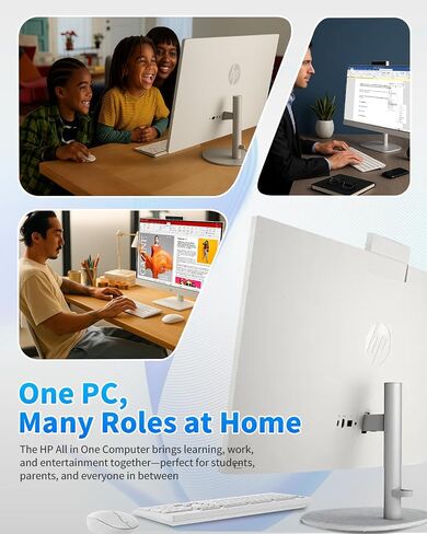 HP 27 "All -in - واحد كمبيوتر سطح المكتب | FHD Touchscreen | Intel Core Ultra 7–155U | عرض Ai - DDRESING ، تسجيل الدخول إلى الوجه | Privacy Pop -Up Camera | Win 11 Pro ، Office Pro W/accessories | 64GB DDR5 + 4TB SSD in Kuwait