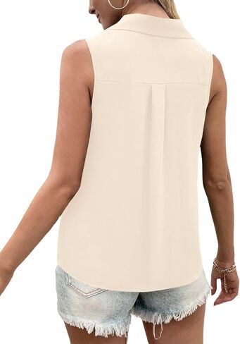 VRTIGE WIND'S CASALAY TWALAR V BECK BUNTER DOWN SILEVELESS TUNIC PLOUSE SHIRT TOP in Saudi Arabia