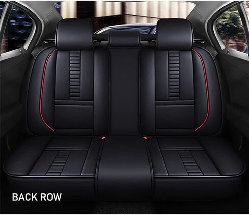 أغطية مقعد السيارة 5 مقعد للسيارات ل Toyota Camry Hybrid 2007-2025 ، حماة المقعد الأمامي والخلفي الممتاز المتوافقة مع الخط الأسود والأحمر في الوسادة الهوائية in Kuwait