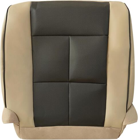 Driver Side Bottom Seat Cover Perforated Fits for Lincoln Navigator 2007-2014 Microfiber Leather, Tan/Black in Saudi Arabia