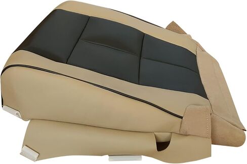Driver Side Bottom Seat Cover Perforated Fits for Lincoln Navigator 2007-2014 Microfiber Leather, Tan/Black in Saudi Arabia