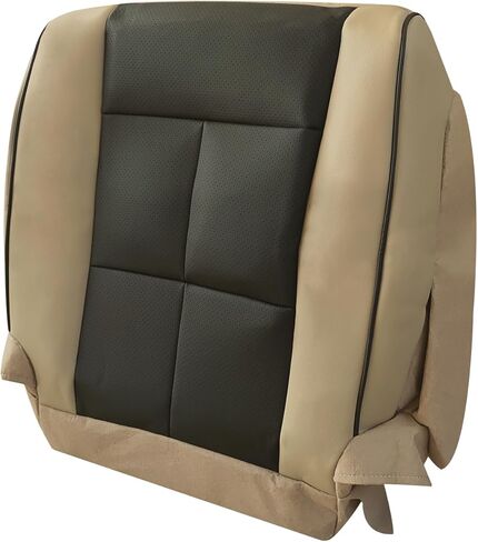 Driver Side Bottom Seat Cover Perforated Fits for Lincoln Navigator 2007-2014 Microfiber Leather, Tan/Black in Saudi Arabia