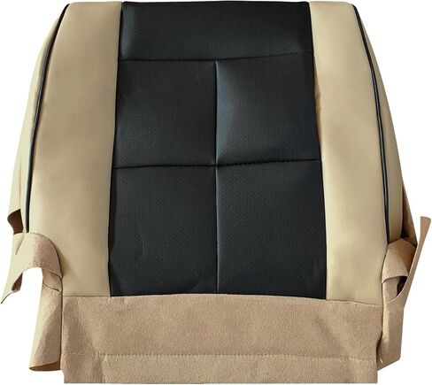 Driver Side Bottom Seat Cover Perforated Fits for Lincoln Navigator 2007-2014 Microfiber Leather, Tan/Black in Saudi Arabia