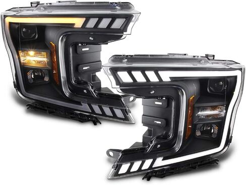 AKKON-لعام 2018-2020 Ford F150 F-150 Truck LED DRL Tube Processor Projector مع إشارة دوران متتابع in Saudi Arabia