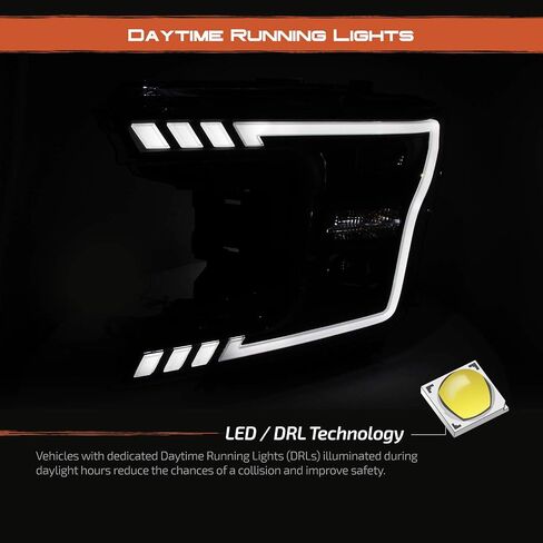 AKKON-لعام 2018-2020 Ford F150 F-150 Truck LED DRL Tube Processor Projector مع إشارة دوران متتابع in Saudi Arabia