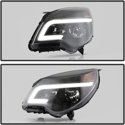 ACANII - For [Halogen Model] 2010-2015 Chevy Equinox Black Upgrade Style LED Tube Headlights Headlamps Pair Left+Right in Saudi Arabia