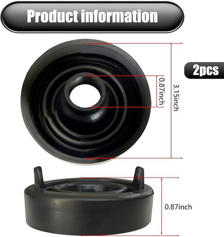 2 PCS Car H4 Light Light Dust Wost ، 85mm ID عالية درجة الحرارة مقاومة للسيليكون حلقة مطاطية مقاومة للماء غلاف تمديد مثبتة ، مناسبة لمعظم طرز السيارات (أسود) in Saudi Arabia