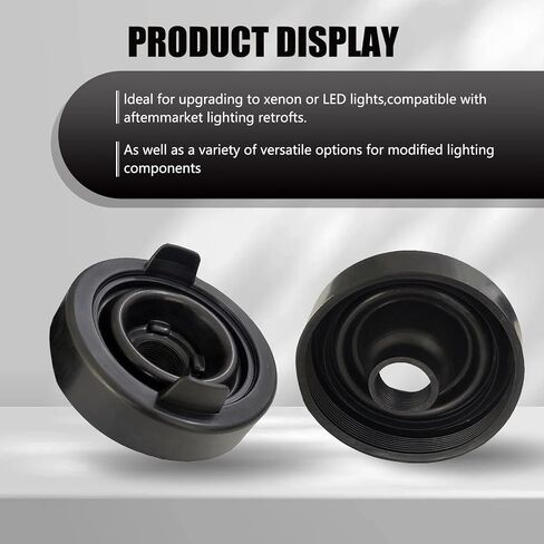 2 PCS Car H4 Light Light Dust Wost ، 85mm ID عالية درجة الحرارة مقاومة للسيليكون حلقة مطاطية مقاومة للماء غلاف تمديد مثبتة ، مناسبة لمعظم طرز السيارات (أسود) in Saudi Arabia